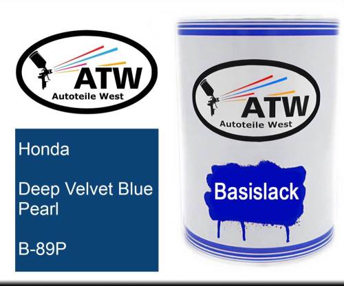 Honda, Deep Velvet Blue Pearl, B-89P: 500ml Lackdose, von ATW Autoteile West.